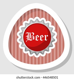 Beer cap colorful icon. Vector illustration in cartoon style