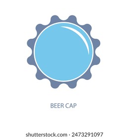 beer cap concept line icon. Simple element illustration. beer cap concept outline symbol design.