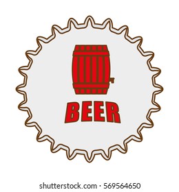 beer cap emblem icon image, vector illustration