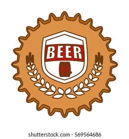 beer cap emblem icon image, vector illustration