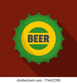 Beer cap icon. Flat illustration of beer cap vector icon for web
