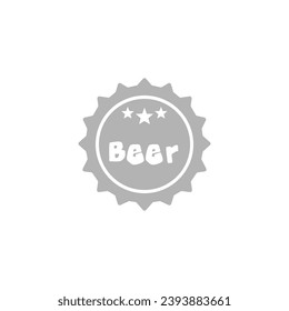 icono del tapón de cerveza en fondo blanco, ilustración vectorial