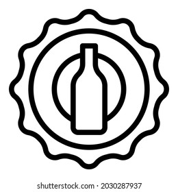Beer cap icon outline vector. Bottle top. Lid badge