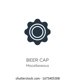 Beer cap icon vector. Trendy flat beer cap icon from miscellaneous collection isolated on white background. Vector illustration can be used for web and mobile graphic design, logo, eps10