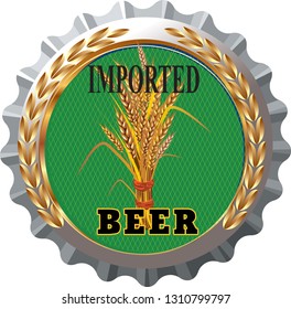 beer cap with image of a barley bunch