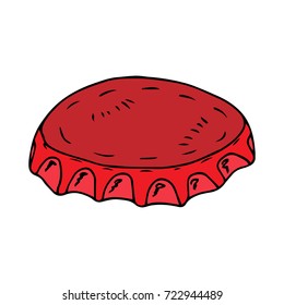 Beer cap. A lid from a bottle of soda. Vector illustration.