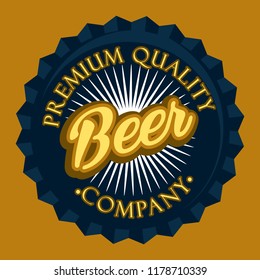 Beer Cap Logo Company Vector, Logo, Illustration