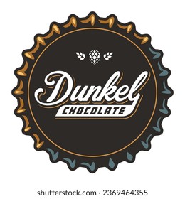 Beer cap vector for design of brew beer in a brewery. Metal cork for logo of craft brewing. Vintage old retro design with beer cap for pub and bar