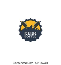 Beer Cap Vector Logo Design Element