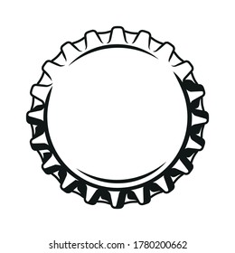 Beer cap vintage monochrome template isolated vector illustration
