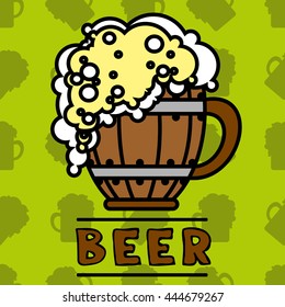 beer card. Vector Illustration