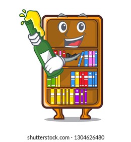 With beer cartoon bookcase in the study room