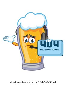 beer cartoon mascot character vector with gadget