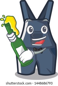 With beer cartoon overalls are placed in bag