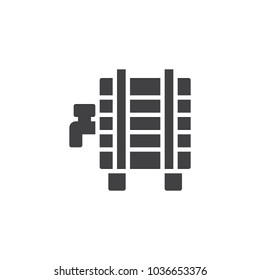Beer cask with tap vector icon. filled flat sign for mobile concept and web design. Beer or wine barrel simple solid icon. Symbol, logo illustration. Pixel perfect vector graphics