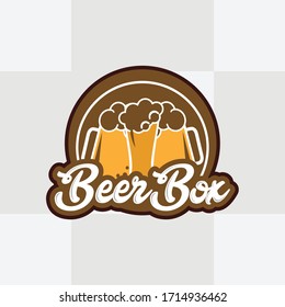 Beer celebrations retro style logo, badges and logo with beer mug, barrel etc. Vector illustration.