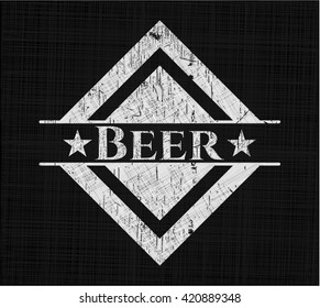 Beer chalk emblem, retro style, chalk or chalkboard texture