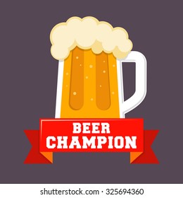 Beer champion logo icon in vector illustration