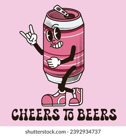 Beer Character Design With Slogan Cheers to Beers