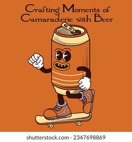 Beer Character Design With Slogan Crafting Moments of Camaraderie with Beer