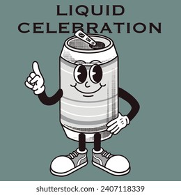 Beer Character Design With Slogan Liquid celebration