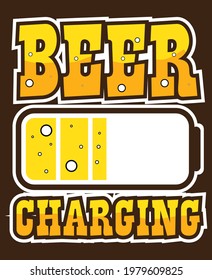 beer charging battery cell typography design