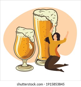 Beer cheers hand vector image