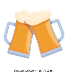 Beer cheers icon. Cartoon of beer cheers vector icon for web design isolated on white background