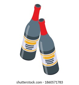 Icono de vítores de cerveza. Isométrico icono vectorial de los animadores de cerveza para el diseño web aislado en fondo blanco