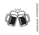 Beer Cheers Mug Icon Vector Illustration