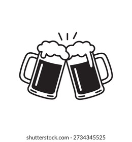 Beer Cheers Mug Icon Vector Illustration