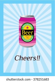 beer cheers vector illustration