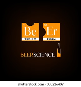 Beer chemical elements creative design vector illustration. Great beer logo for pub, bar and shop.