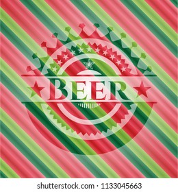 Beer christmas style emblem.