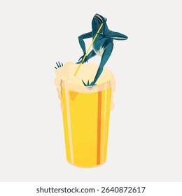 Beer chromolithograph art , illustration isolated on white, vector.