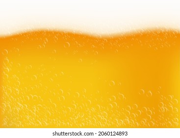 La textura de cerveza o sidra con burbujas. Fondo del vector