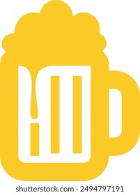 Beer clip art design on plain white transparent isolated background for card, shirt, hoodie, sweatshirt, apparel, tag, mug, icon, poster or badge