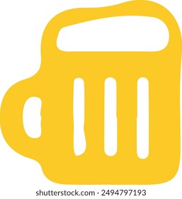 Beer clip art design on plain white transparent isolated background for card, shirt, hoodie, sweatshirt, apparel, tag, mug, icon, poster or badge