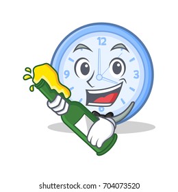 With beer clock character cartoon style