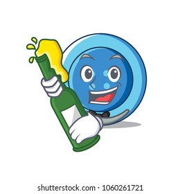 With beer clothing button character cartoon