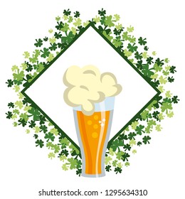 beer with clover frame