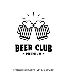 Beer club logo design vintage retro concept idea