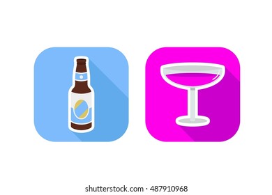 Beer and Cocktail Drinks Icon Pack Vector Graphics