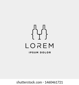 beer code logo design bar coding simple line