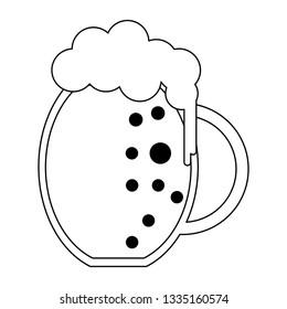 Beer cold cup isolated black and white