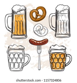Beer collection on a white background