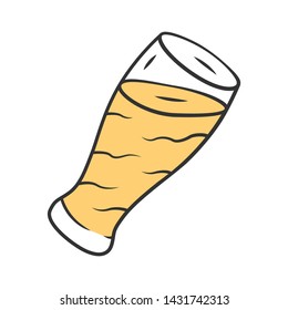 Beer color icon. Oktoberfest alcoholic drink. Bar, pub, restaurant beverage. Craft brewery. Non-alcoholic beer. Glassware shop. Football fan drink. Isolated vector illustration