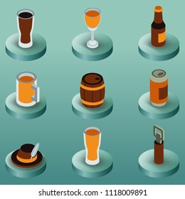 Beer color isometric icons