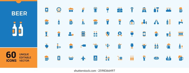 Beer colorful filled icon. Contains filled symbols like drink, pub, bar, alcohol, brewery, beverage, mug and more. Flat icon. Brewery icons set. Modern vector UI icons.