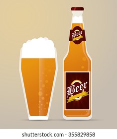 Beer concept with glass design, vector illustration 10 eps graphic.